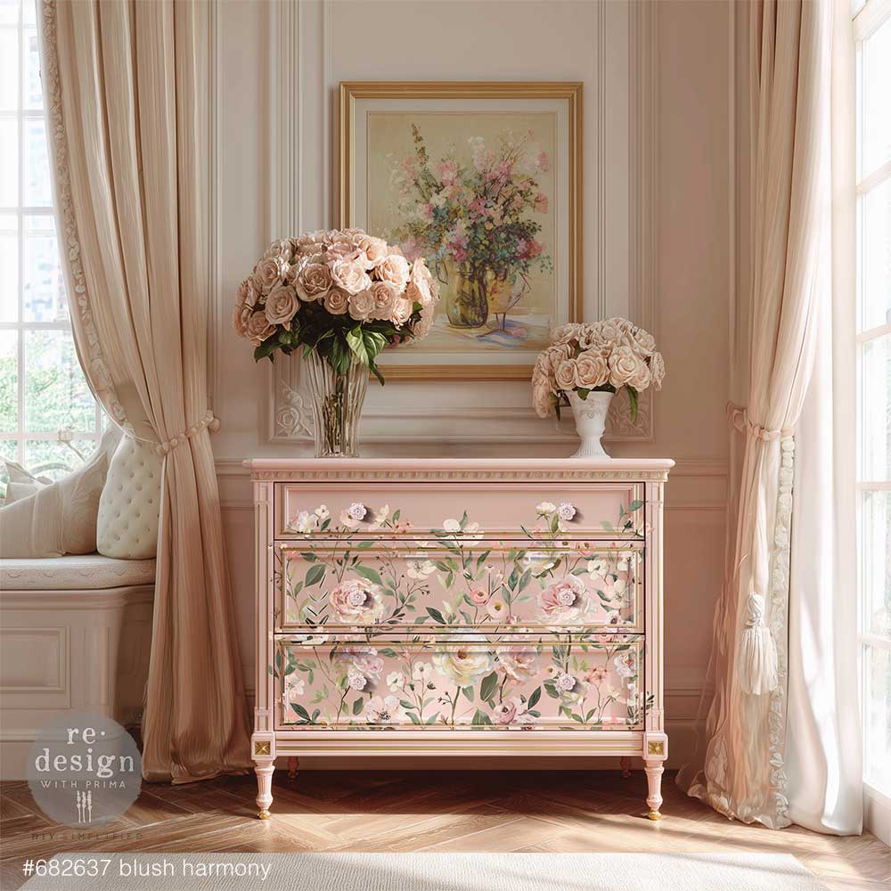 Decor Transfers® – Blush Harmony – total sheet size 24″x35″, cut into 4 sheets