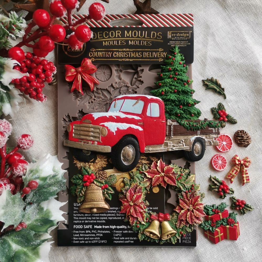 Decor Moulds® – Country Christmas Delivery – 1 pc, 5″x8″x8mm
