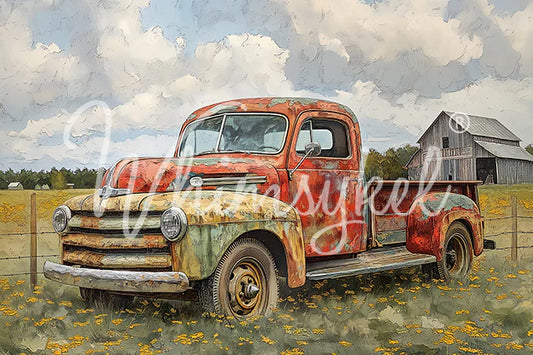 Old Farm Truck - Decoupage Tissue Paper   29" x 21"