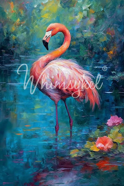 Flamingo Oasis - Decoupage Tissue Paper   21" x 29"