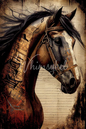 Gatsby Horse - Decoupage Tissue Paper   21" x 29"