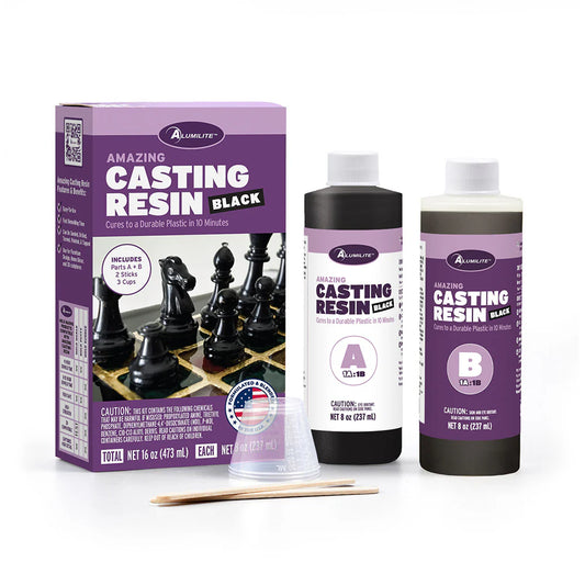 AMAZING CASTING RESIN – INCLUDES PARTS A & B; 8 FL OZ / TOTAL 16 FL OZ Black