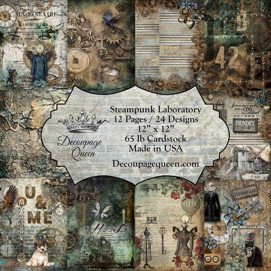 Steampunk Laboratory Scrapbook Set - Mini - Decoupage Queen