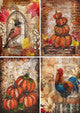 Decoupage Queen Fall Mixed Media Scenes 4 Pack