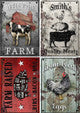 Decoupage Queen Farmhouse Signs 4 Pack