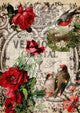 Decoupage Queen Red Roses and Birds