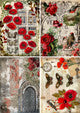 Decoupage Queen Roses and Poppies 4 Pack