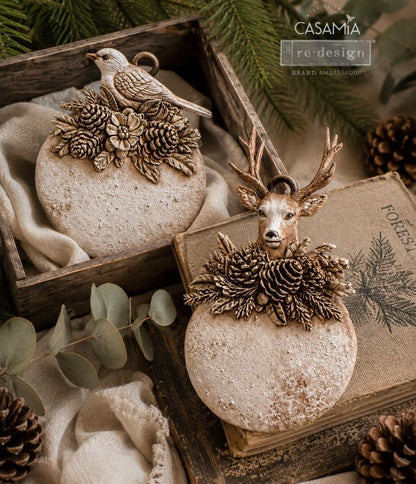 Decor Moulds® – Evergreen Antler Emblem – 1 pc, 5″x8″x8mm