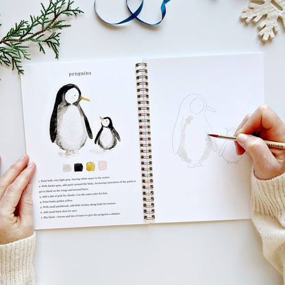 Winter watercolor workbook by Emily Lex