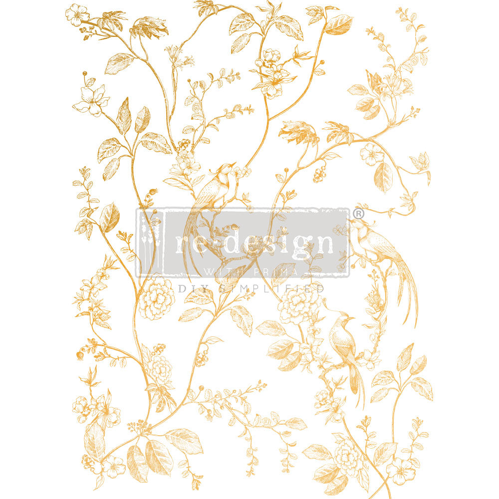 DECOR TRANSFERS® GOLD FOIL KACHA – A BIRD SONG