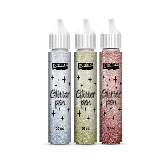 Glitter pen 30 ml red