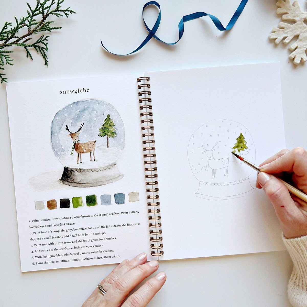 Winter watercolor workbook by Emily Lex