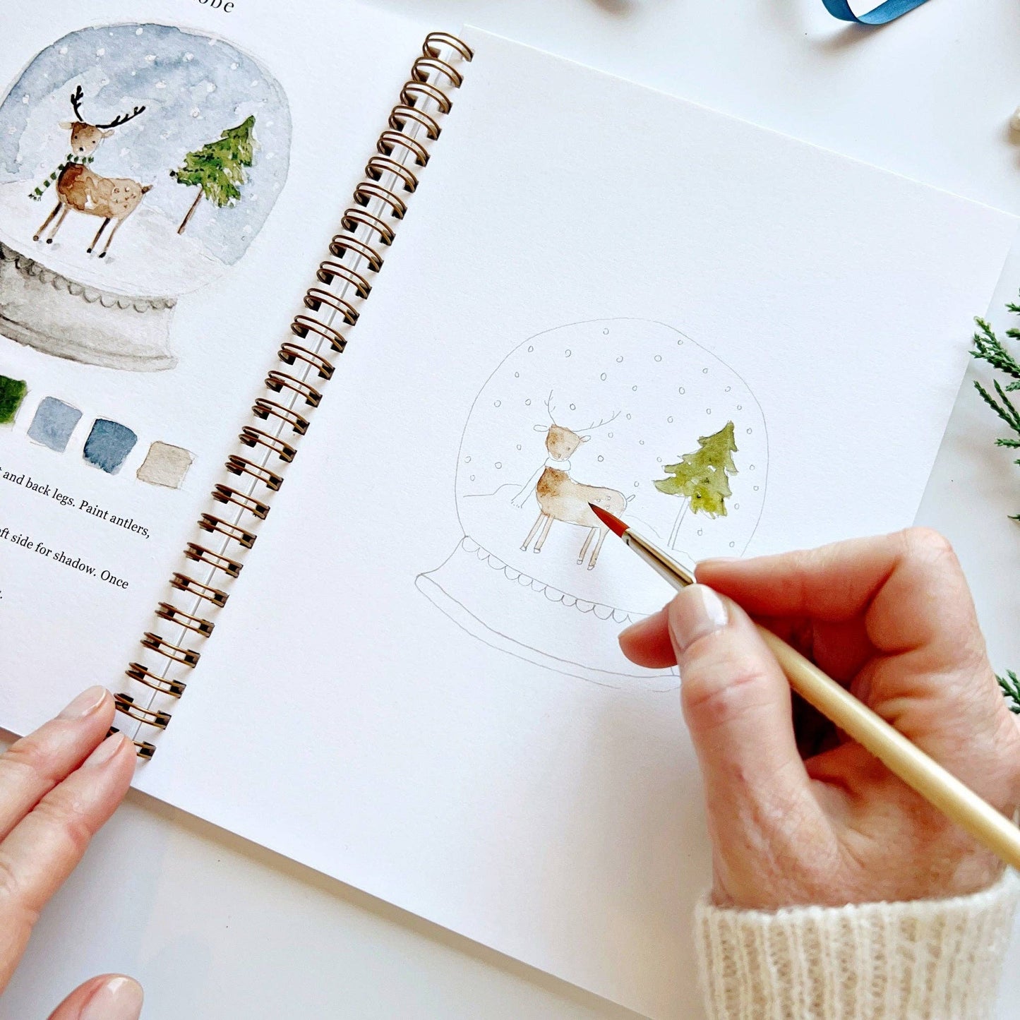 Winter watercolor workbook by Emily Lex