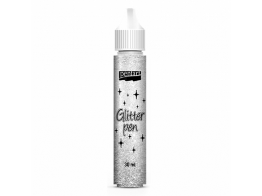 Glitter pen 30 ml silver