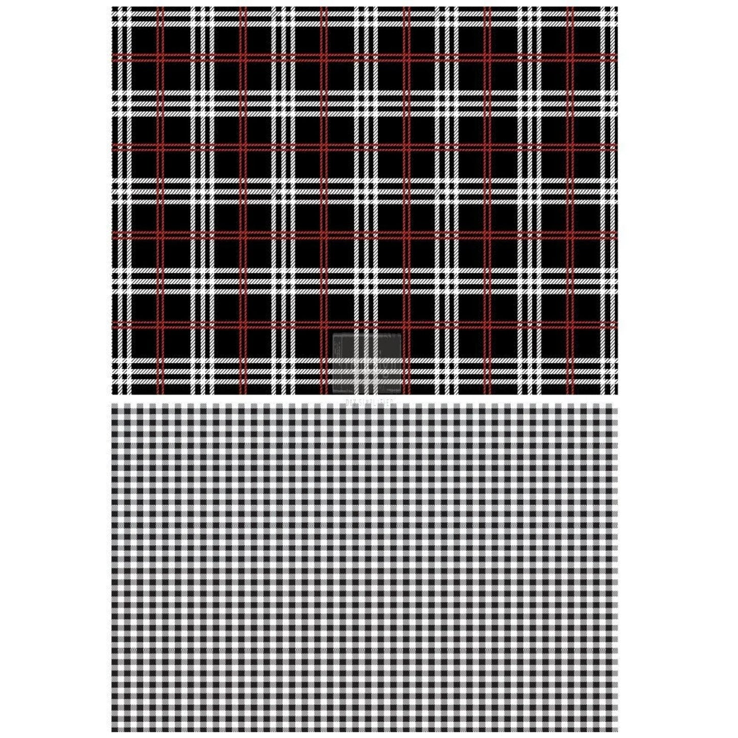 Gingham Black - Rub-On Furniture Decal Transfer by Redesign with Prima!