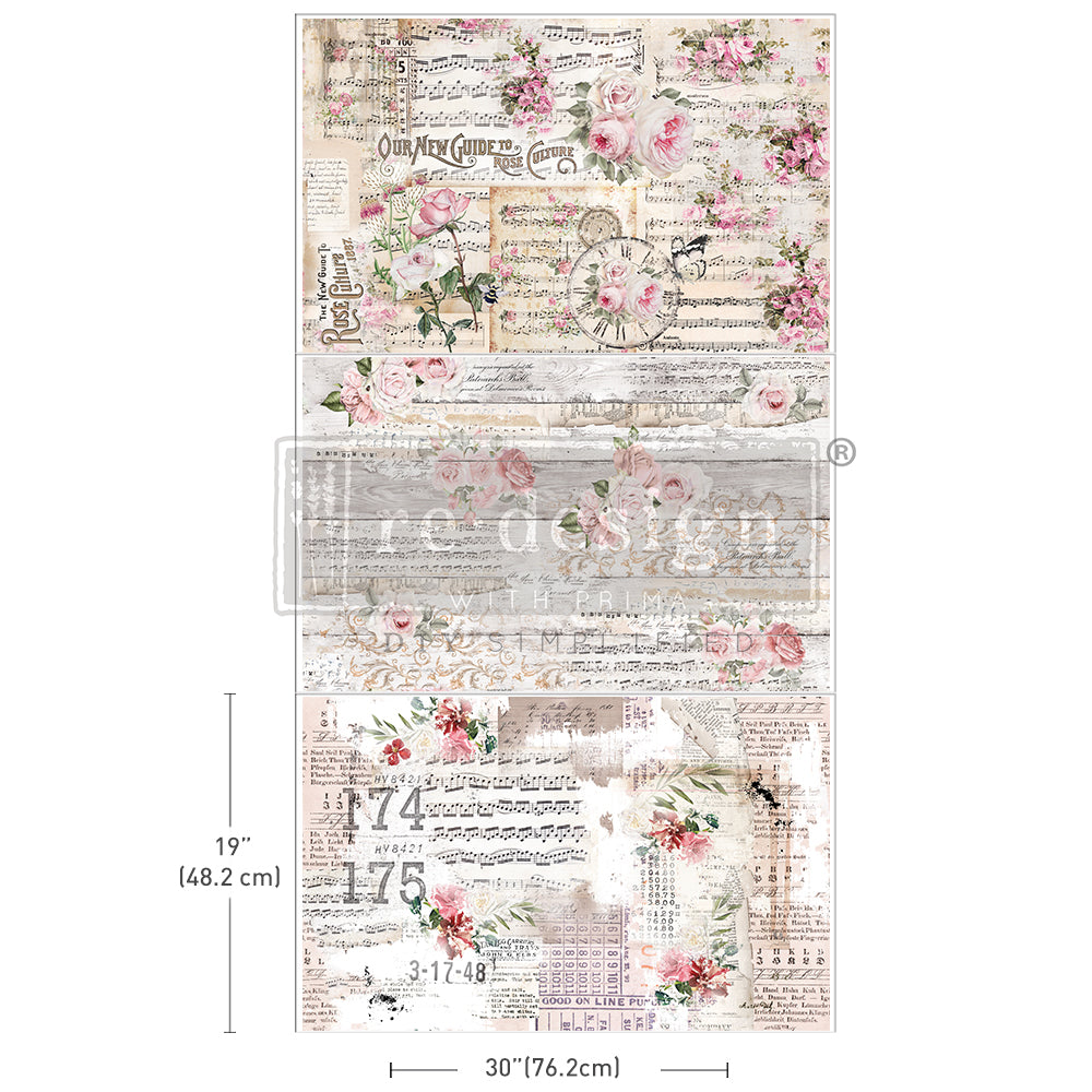 Shabby Chic Sheets - DECOUPAGE DECOR TISSUE PAPER PACK -3 Sheets 19.5″X30″ EACH