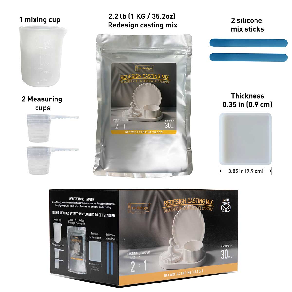 Redesign Casting Mix Kit – 1 bag of mix (2.2 lbs)