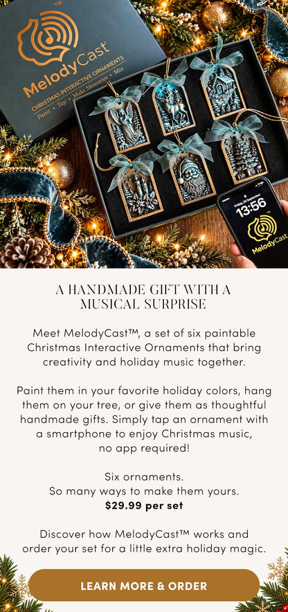 PRE-ORDER MelodyCast | Paint-Tap-Play Christmas Ornaments (Set of 6)