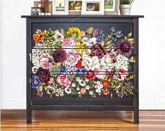 Wondrous Floral - Rub-On Furniture Decal transfer by redesign with Prima!