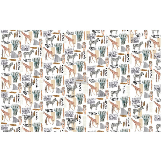 Safari Decoupage Decor paper by redesign with Prima!