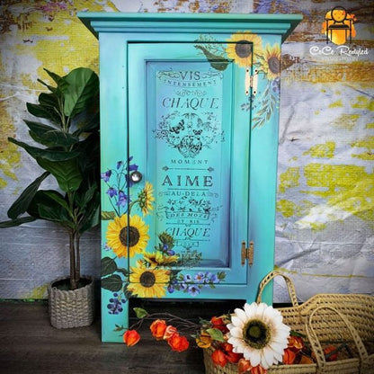 Sunflower Fields - Rub-On Furniture Decal transfer by redesign with Prima!