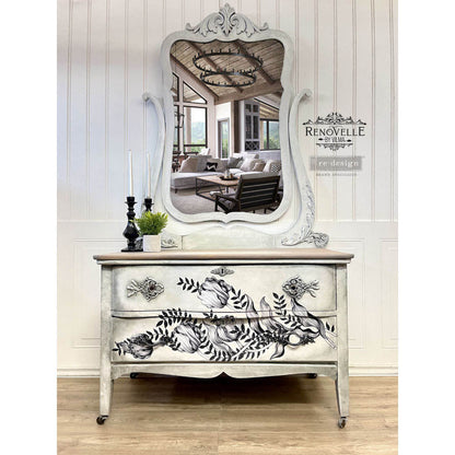 Mono Tulip - Rub-On Furniture Decal transfer by redesign with Prima!