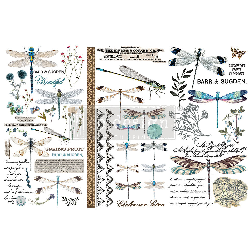 Spring Dragonfly – Rub-On Furniture Decal Mini-Transfer by Redesign with Prima!