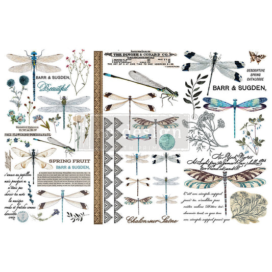 Spring Dragonfly – Rub-On Furniture Decal Mini-Transfer by Redesign with Prima!