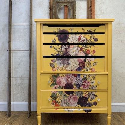 Wondrous Floral - Rub-On Furniture Decal transfer by redesign with Prima!