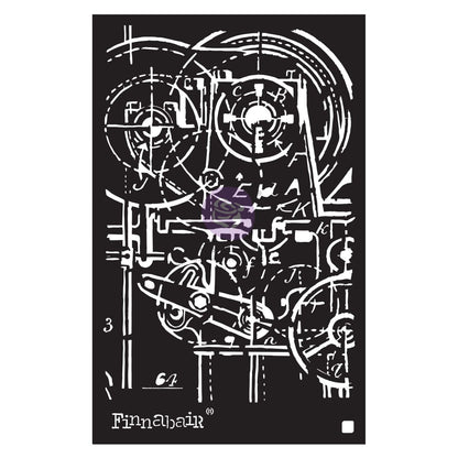 Machinery Stencil by Finnabair redesign with Prima! NEW!