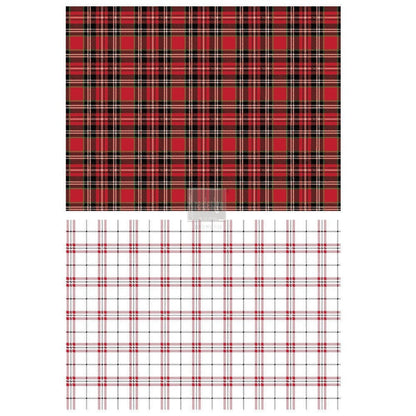 Gingham Red - Rub-On Furniture Decal Transfer by Redesign with Prima!
