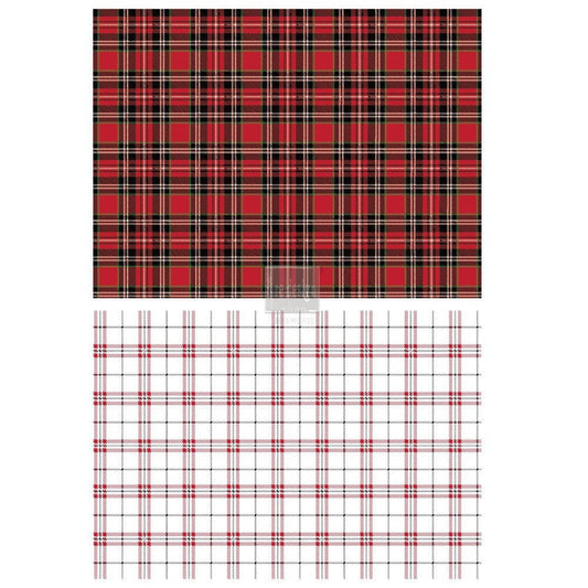 Gingham Red - Rub-On Furniture Decal Transfer by Redesign with Prima!