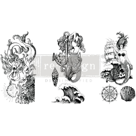Mermaid Treasure - Rub-On Decor Mini-Transfer by Redesign with Prima! New Release!