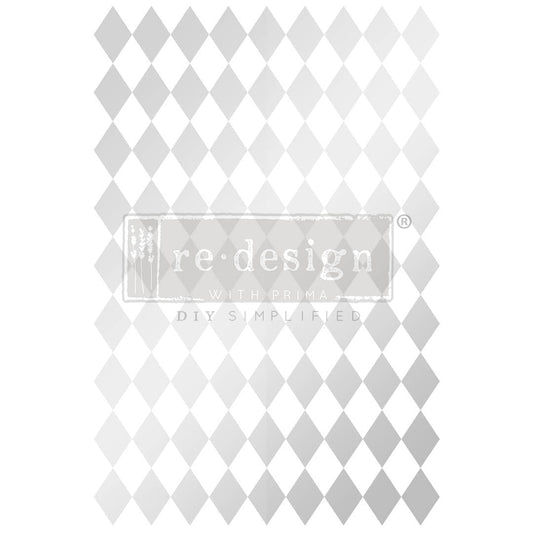 Silver Harlequin - Rub-On Furniture Decal Transfer by Redesign with Prima!