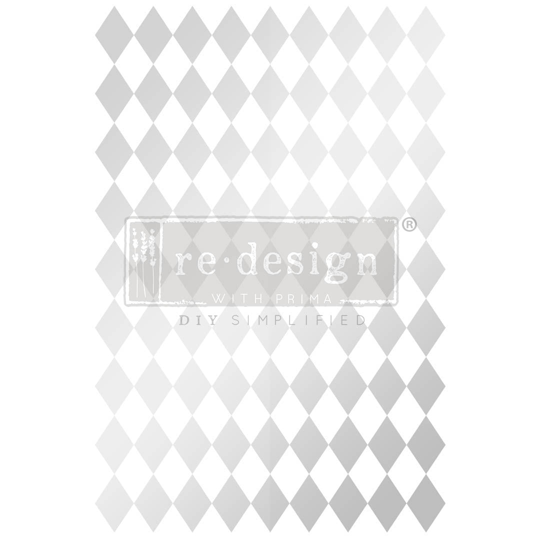 Silver Harlequin - Rub-On Furniture Decal Transfer by Redesign with Prima!