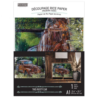 This Rusty Car - A1 Decoupage Paper