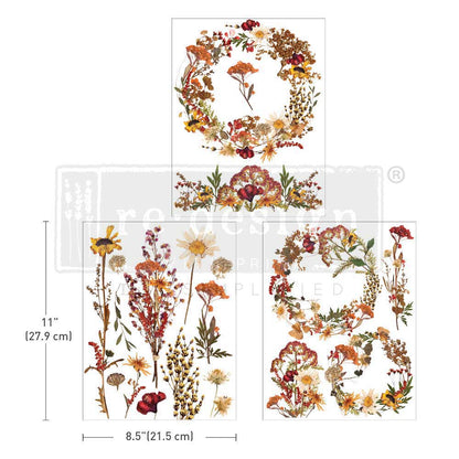 Dried Wildflowers - Rub-On Decor Middy-Transfer by Redesign with Prima!