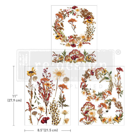 Dried Wildflowers - Rub-On Decor Middy-Transfer by Redesign with Prima!