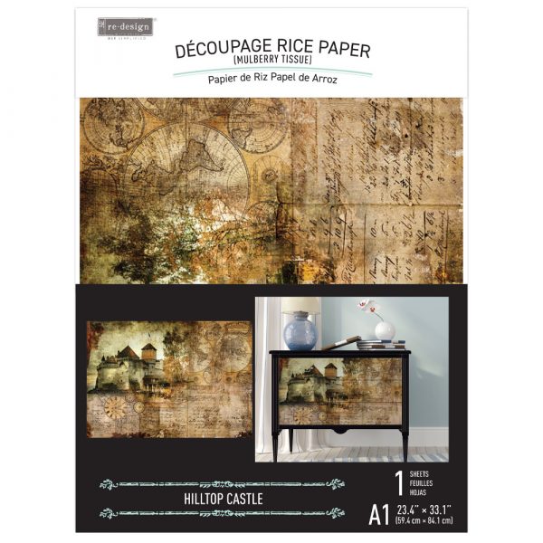 Hilltop Castle - A1 Decoupage Paper