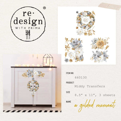 A Gilded Moment - Middy Transfer - 8.5"x11" - Redesign with Prima