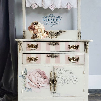Chatellerault Rose - Rub-On Furniture Decal transfer by redesign with Prima!