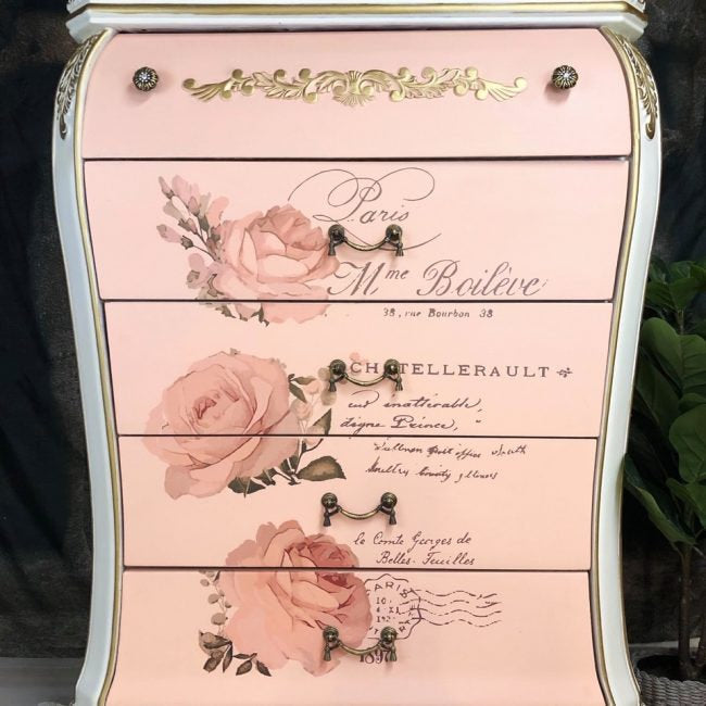 Chatellerault Rose - Rub-On Furniture Decal transfer by redesign with Prima!