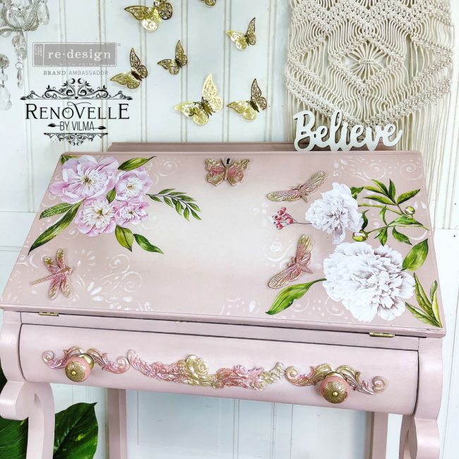 Morning Peonies - Rub-On Furniture Decal Mini-Transfer by Redesign with Prima!