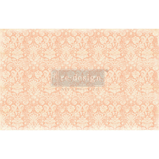 Peach Damask - Decoupage Paper