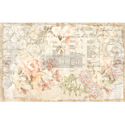 Floral Parchment - Decoupage Paper