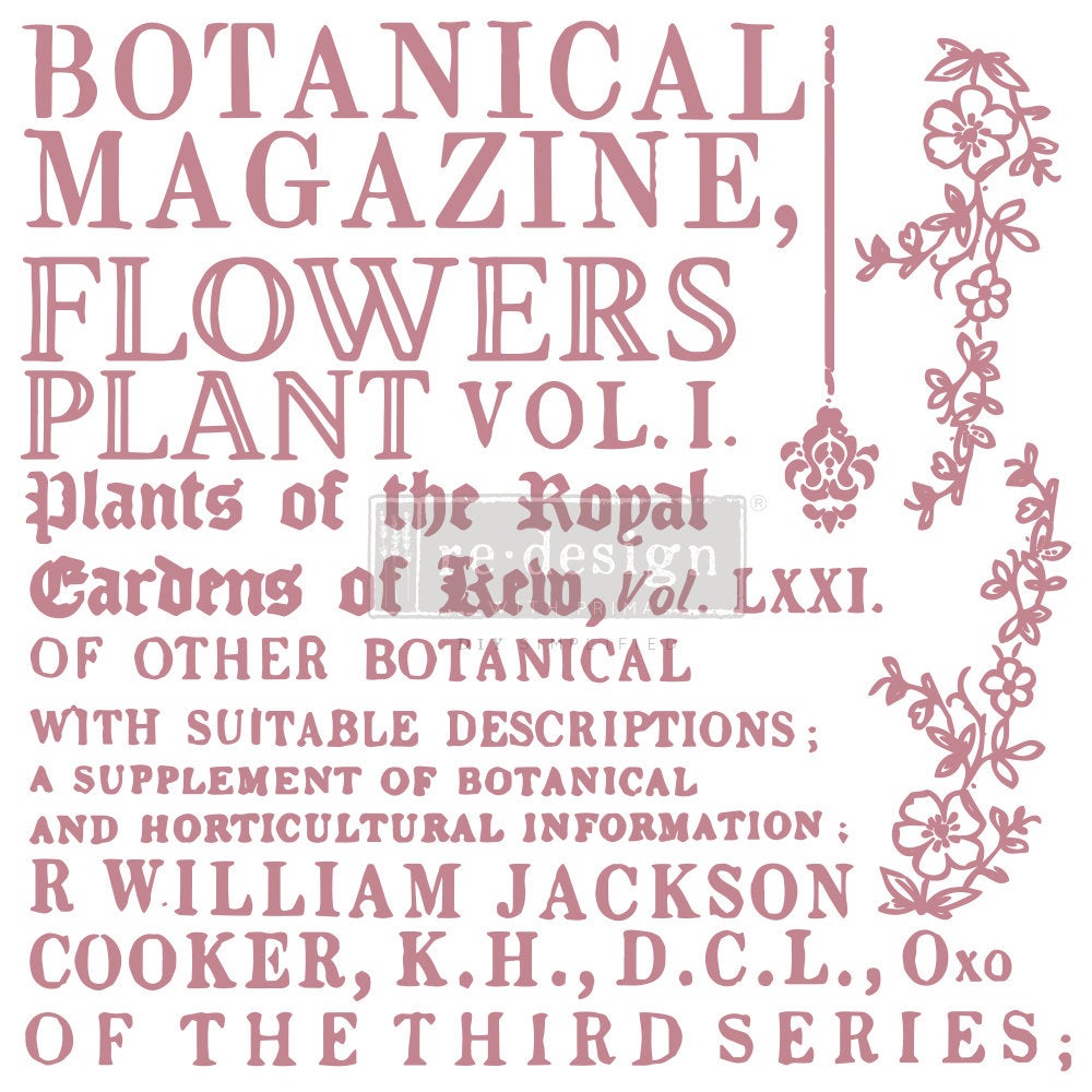BOTANICAL ENCYCLOPEDIA – 12″X12″ (12 PCS) Decor Stamps by redesign with Prima!