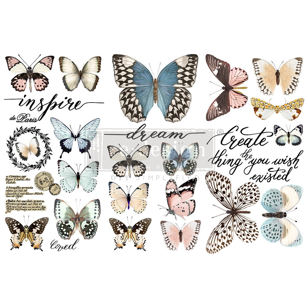 Papillon Collection – Rub-On Furniture Decal Mini-Transfer by Redesign with Prima!
