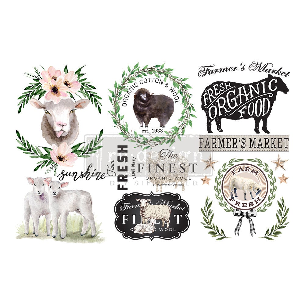 Sweet Lamb - Rub-On Furniture Decal Mini-Transfer by Redesign with Prima!