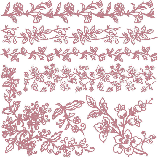 BOLD BRANCHES – 12″X12″ (7 PCS) Decor Stamps by redesign with Prima!