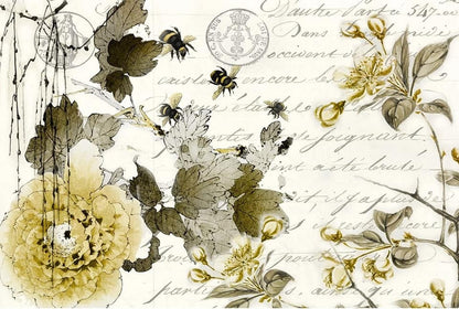 Sepia Blossom - Decoupage Paper - Roycycled Treasures! 20"x 30" Sheet